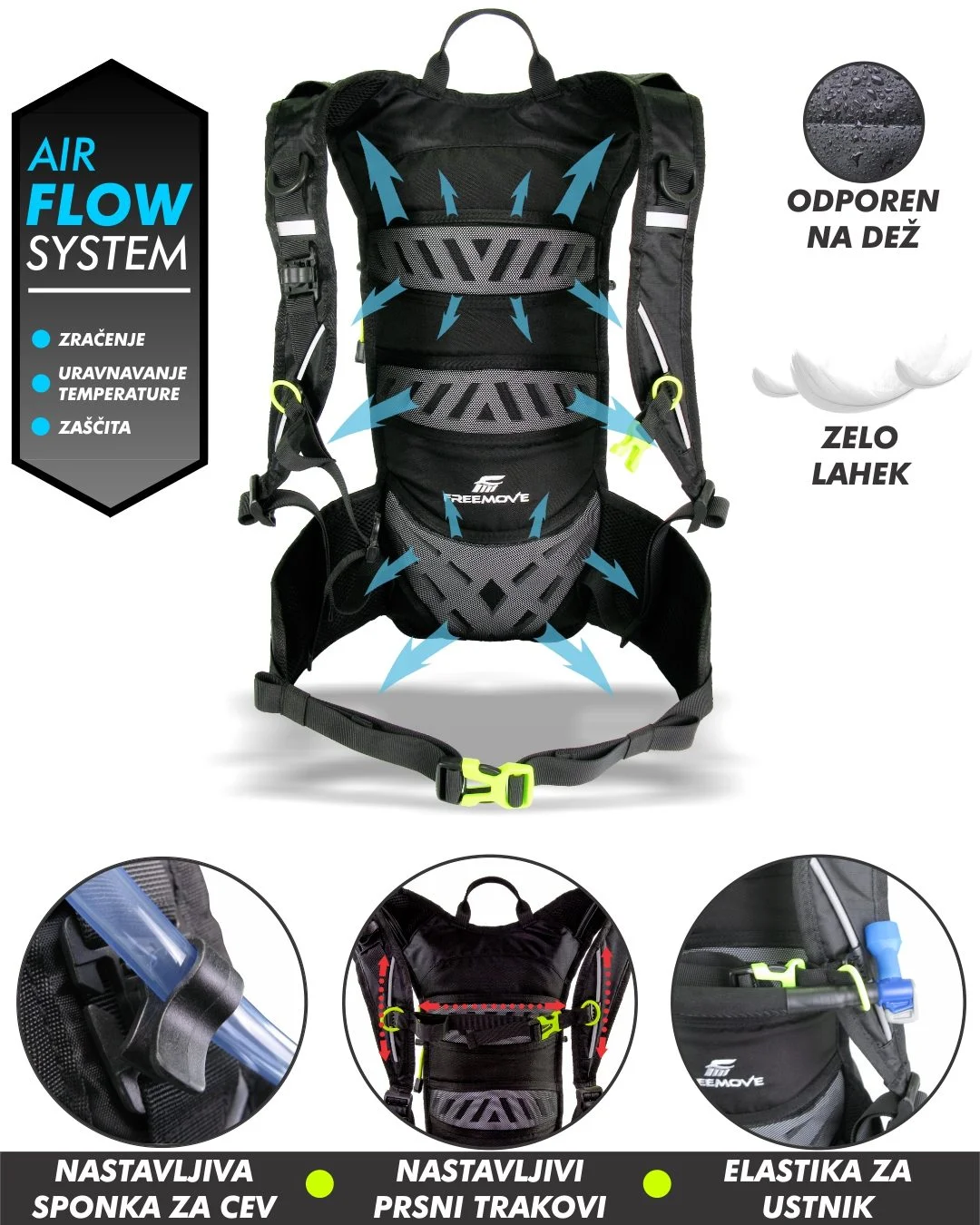 Športni nahrbtnik 10L - črn - Image 3